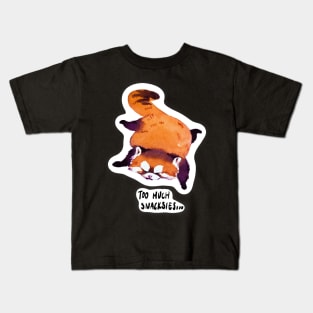 Sleepy Red Panda Oversnacked Kids T-Shirt